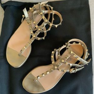 Valentino rock stud gold sandals